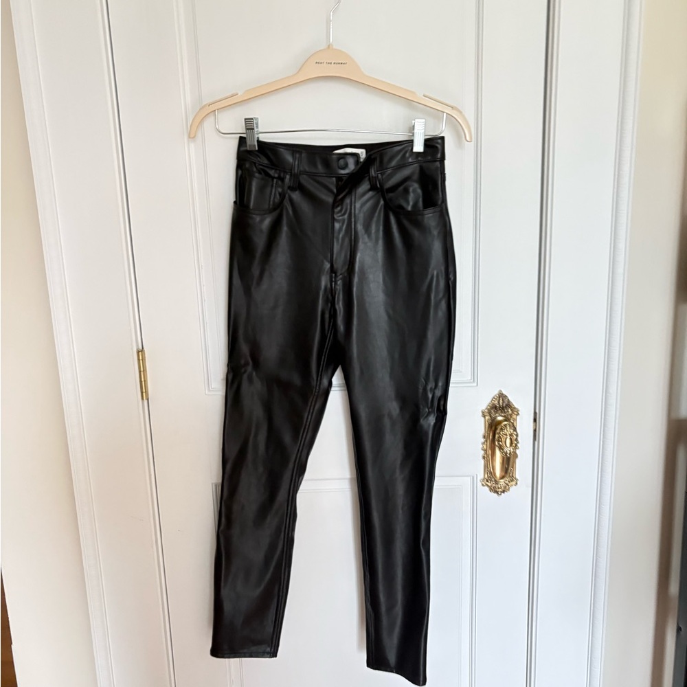 Abercrombie never worn Black Faux Leather High-Waist Pants